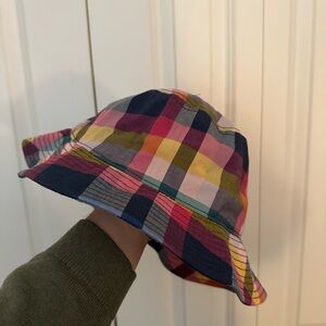 J. Crew Factory Rainbow Plaid Bucket Hat - size M/L